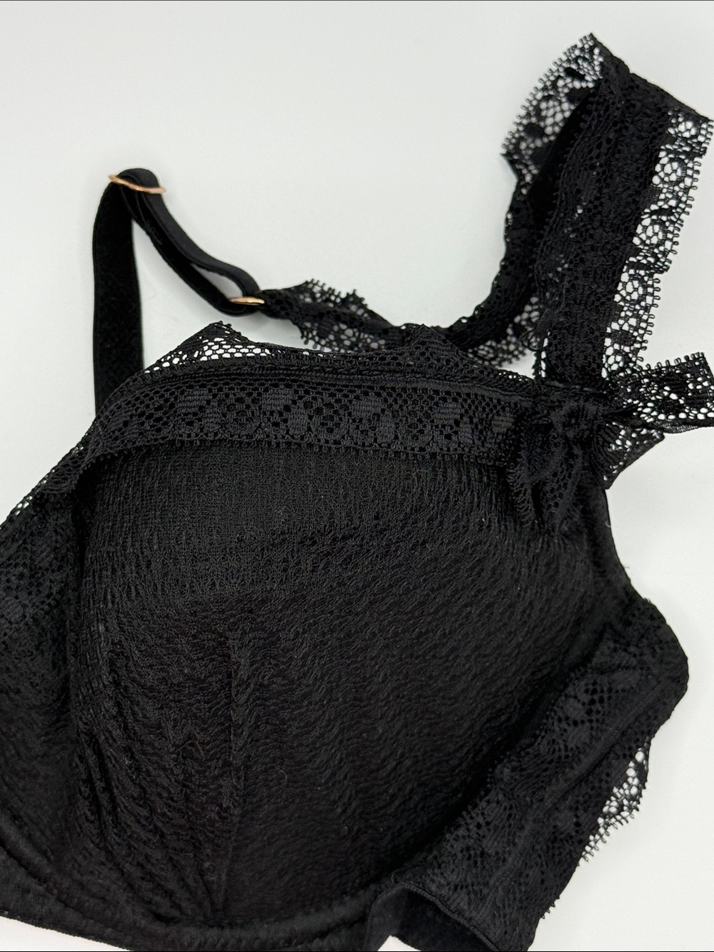 Mimi Holliday Truth or Dare padded push up lace bra in noir 32D